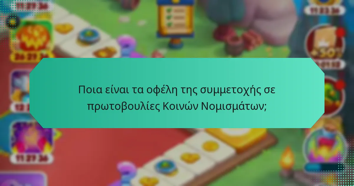 Ποια είναι τα οφέλη της συμμετοχής σε πρωτοβουλίες Κοινών Νομισμάτων;