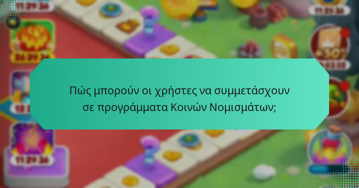 Πώς μπορούν οι χρήστες να συμμετάσχουν σε προγράμματα Κοινών Νομισμάτων;