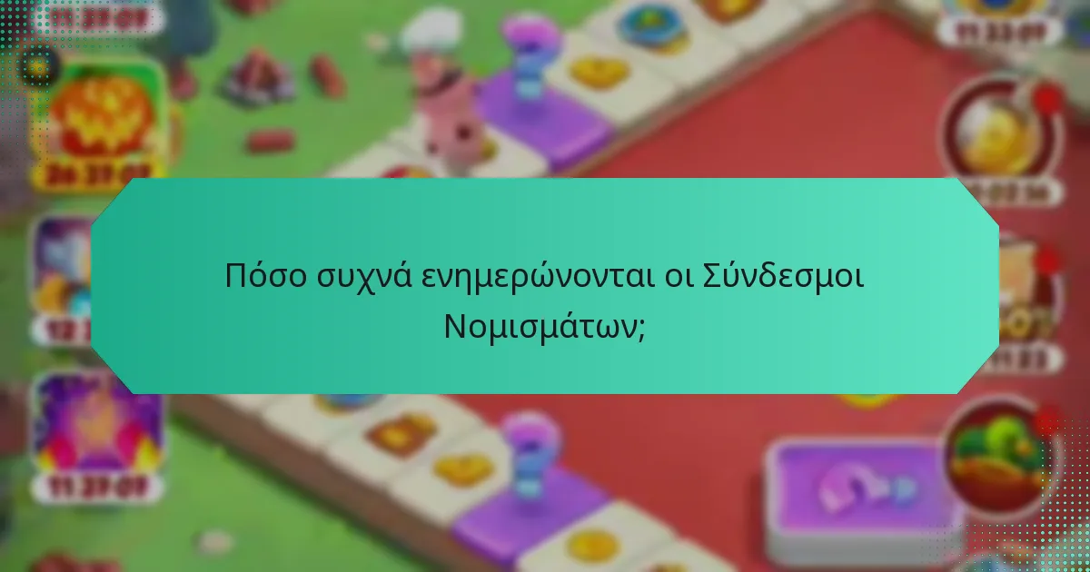 Πόσο συχνά ενημερώνονται οι Σύνδεσμοι Νομισμάτων;